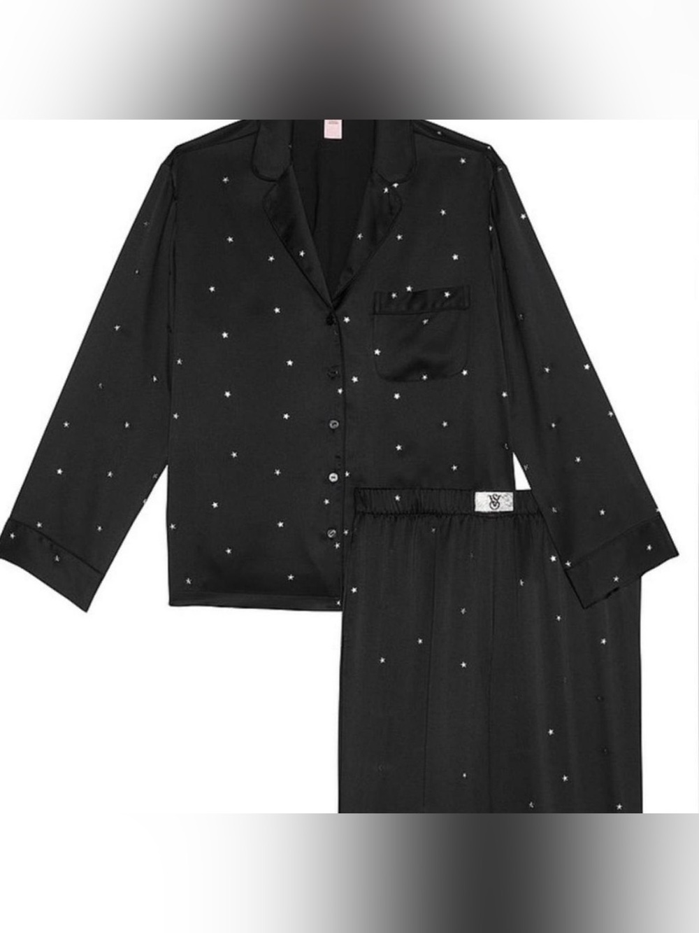 Victoria Secret Silky Black Star-Print Pajama Set - limited edition